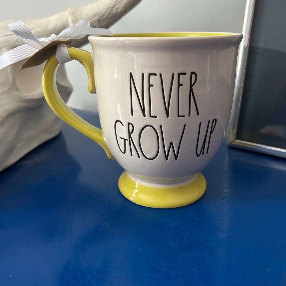 Rae Dunn Disney Peter Pan Wendy and Tinker Bell Never Grow Up Double Sided Mug - Picture 2 of 10